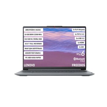 Lenovo Ideapad Slim 3 82xm00pwtx R5-5625u 16 Gb 512 Gb Ssd 15.6" Free Dos Dizüstü Bilgisayar