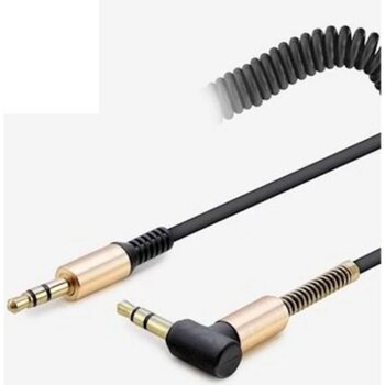 3,5 Mm Aux Kablo 1mt Yaylı L Tip Spıral Kablo