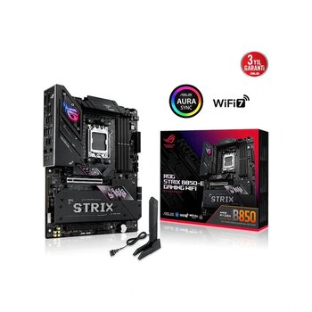 Asus Rog Strıx B850-e Gamıng Wıfı, 4xddr5, 5x M2, Hdmı, Dp, 2xtype-c, Wi-fi 7, Bluetooth V5.4, Am5 Soket Gamıng Anakart