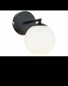 OSC HOME siyah aplik glop cam beyaz 1 Ampul Aplik