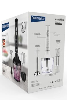 Goldmaster  Kitchenmix 1000W Güçlü Motor Turbo Hız Ayarlı 3 In 1 Blender Set Beyaz