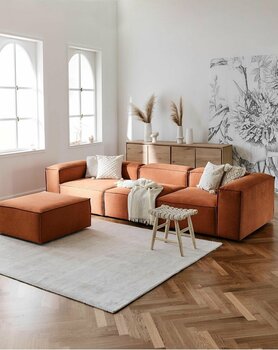 S Home Design Concept Frida 4 Modül Pofidik Modüler Kanepe L Köşe Koltuk Takımı, Keten, Kiremit