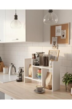 SAMMWOOD 2 Parça Ayarlanabilir Masaüstü Kitaplık Raf Ofis Çalışma Masası Mutfak Tezgah Düzenleyici