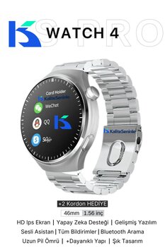 KALİTESENİNLE Watch 4 Pro Akıllı Saat Iphone Ve Android Telefonlara Uyumlu Nfc&arama Smartwatch