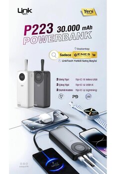 Linktech Link Tech 30000 mah 225.5 w beyaz renk powerbank