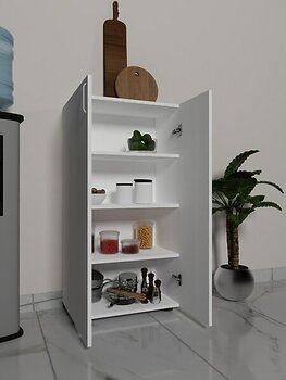dolapmodellericom Kiler Dolabı, Kapaklı Ayakkabılık, Küçük Çok Amaçlı Dolap Beyaz