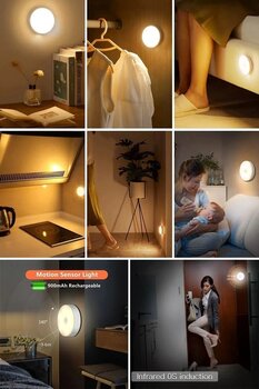 CARNIVAL LAND Hareket Sensörlü Usb Şarjlı Led Işık Lamba-oda, Mutfak, Salon Ve Merdiven Işıklandırma 5 Adet