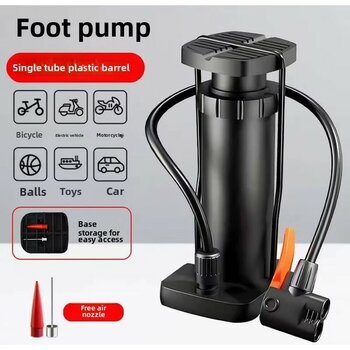 Mini Yüksek Basınçlı Ayak Pompası El Pompası Bisiklet Pompası Top Pompası - Siyah