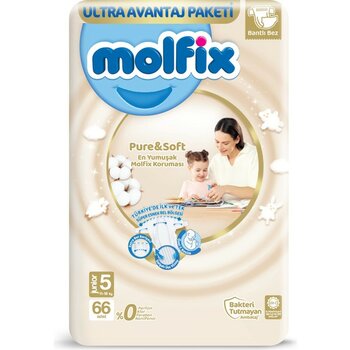 Molfix Pure Soft Bebek Bezi 5 Beden Junior 66 Adet