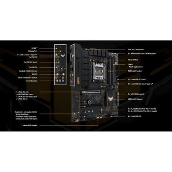 Asus Tuf Gamıng A620-Pro Wıfı-6 Ddr5 Hdmı-Dp Pcıe 4.0 Am5 Atx