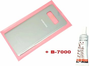 Tkgz Samsung Galaxy Note 8 Arka Pil Batarya Kapağı (Cam+B-7000) Gri