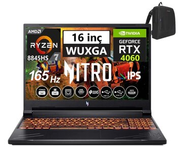Acer Nitro V16 Anv16-41 Amd R7 8845Hs Aı 32Gb Ddr5 512Gb Ssd 8Gb/Rtx4060 Wındows11home 16" 165Hz Wxuga Ips Taşınabilir Bilgisayar Wnhqruey00325+Weblegelsınçanta
