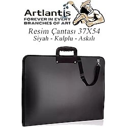 Siyah 37x54 cm 1 Adet Teknik Resim Dosya Çantası 35x50 cm Askılı Proje Çantası Okul Sınıf Resim Çantası Fermuarlı Kulplu