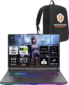 Asus Rog Strix G16 İ7-13650Hx 8Gb 512Gb Ssd Rtx4050/6Gb 140W 165Hz 16" Wuxga Fdos N3194 & Per4 Çanta