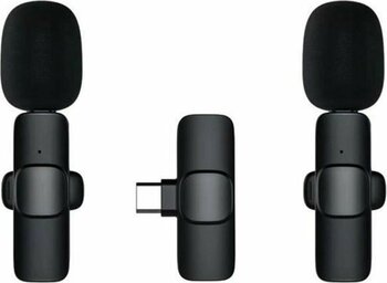 Torima 2 Adet Kablosuz Yaka Mikrofonu Typ-c 2'li Mini Mikrofon K9