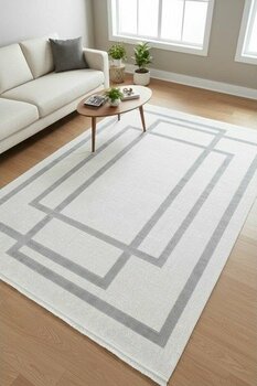 Halı Sepeti Enti Nita 1206 Gri Hav Toz Vermez Kolay Temizlenen Salon Halısı Yolluk Koridor Halısı - Açık Gri - Bej - 100 x 200 cm