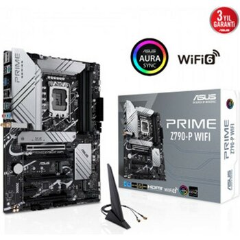 Asus Prıme Z790-P Wıfı Intel Z790 LGA1700 Ddr5 7200 Dp HDMI 3x M2 Usb3.2 Ax Wifi Bt Aura Rgb