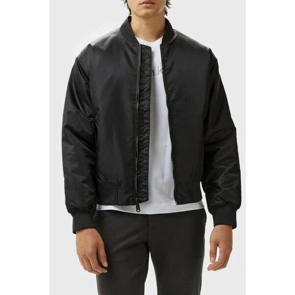 Calvin Klein Regular Fit Suya ve Rüzgara Dayanıklı Kolej Yaka Bomber XL Siyah Ceket