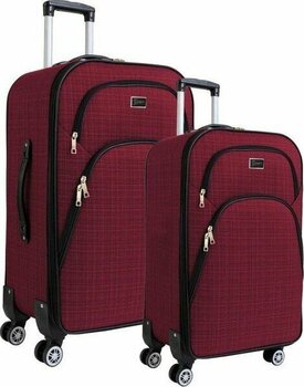 Orta ve Kabin Boy Valiz Seti 4 Teker Kumaş Valiz Bordo 1081 - Orta Boy