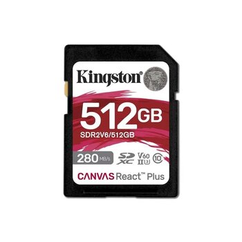 Kingston Sdr2v6-512Gb Canvas React Plus Sdxc Uhs-Iı 280R-150W U3 V60 For Full Hd-4K Sd Hafıza Kartı
