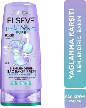 L'Oréal Paris Elseve Hydra [Hyaluronic] Pure Yağlanma Karşıtı Nemlendirici 250 ml Saç Kremi