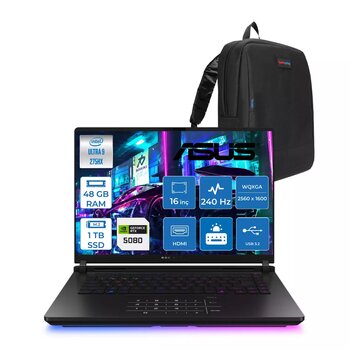 Asus Rog Strix Scar 16 G635LW-RW141 Intel Core Ultra 9 275HX Aı 48GB GB 1tb SSD 16GB/RTX5080 Gddr7 175W 16" 2.5k (2560X1600,WQXGA) 240Hz 3ms 1200NITS Freedos Laptop WSA141F19+ZETTAÇANTA
