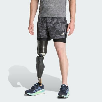 Adidas Performance JN9680 Own The Run Spray Dye 2-In-1 Short - S - Gri - Siyah