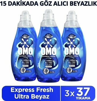 Omo Express Fresh Kötü Koku Karşıtı Beyaz ve Renkliler Sıvı Çamaşır Deterjanı 1480 ml X3 - 1,48 lt