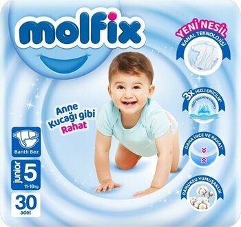 Molfix Bebek Bezi 5 Numara 11-18 kg 30 Adet - 5 Beden (11 - 18 kg)
