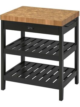 IKEA VADHOLMA Siyah-Meşe 79x63x90 cm Mutfak Adası