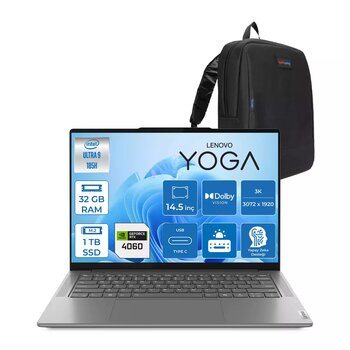 Lenovo Yoga Pro 7i 14IMH9  Ultra 9 185H Aı 32GB 1tb SSD 8GB/RTX4060 14.5" 3k (3072X1920) IPS 400NITS 120 Hz Dokunmatik Freedos Taşınabilir Bilgisayar Y83E200CTTR03+ZETTAÇANTA