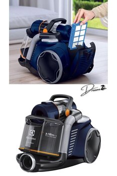 Electrolux Drmz En Hızlı 650 W Ultraflex EUFC81DB Toz Torbasız Elektrikli Süpürge,Hygiene 12 Filtreli (HEPA 12)
