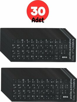Mn6 Map01 Arapça Klavye Etiketi-A Kalite/30 Adet/Notebook Pc Uyumlu/Arapça Klavye Sticker-Arapça Klavye