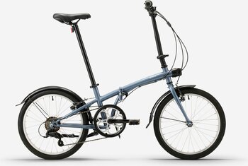 Decathlon Btwin Fold 120 Katlanır Bisiklet 20" Jant V Fren 6 Vites Gri