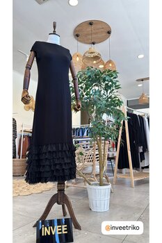 Invee İNVEE TRİKO PAMUK ASTAR ELBİSE 2 Beden