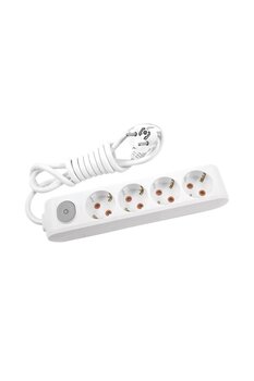 VİKO Multilet Kablolu Anahtarlı Topraklı Dörtlü Grup Priz Uzatma 1 Metre