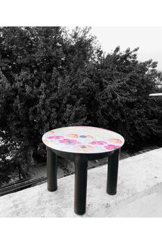 Metler Plastik Banyo Taburesi Desenli Tabure Plastik Ayak Kaymaz Beyaz Yuvarlak Banyo Taburesi