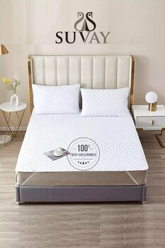 Suvay Pamukkale Bt Su Sıvı Geçirmez Kapitone Alez Tek Ve Çift Kişilik Kapitoneli %100 Pamuklu Yatak Alezi