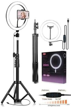 fortrek Ring Fill Light Led Işıklı Tripod 10 Inç Halka Youtuber Tiktok Makyaj Işığı Ayaklı Tripot