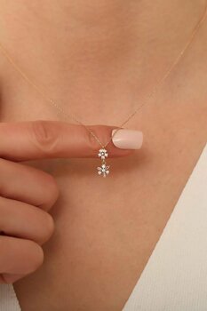 Bayar Gold 14 Ayar Rose Altın Margarita Kolye