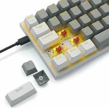 E-Yooso Z11 Mini Mekanik Klavye 60% Mekanik Klavye Gaming Mini Huano Red Switch Klavye