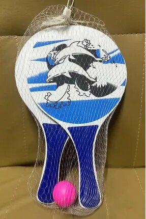 CARNIVAL LAND beach ball sahil havuz ahşap plaj tenis raketi ve kaliteli top fileli set 2 RAKET 1 TOP