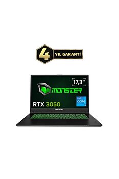 Monster Abra A7 V15.5.1 Intel Core i5 13500h 17.3" 16 GB RAM 1 TB SSD Rtx3050 Win11 Home 144 Hz Gaming Laptop