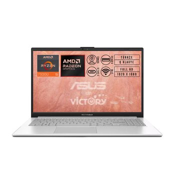 Asus Vivobook Go 15 Amd Ryzen 5 7520u 8gb 1tb Ssd 15.6" Fhd Freedos Notebook E1504fa-Nj115 001