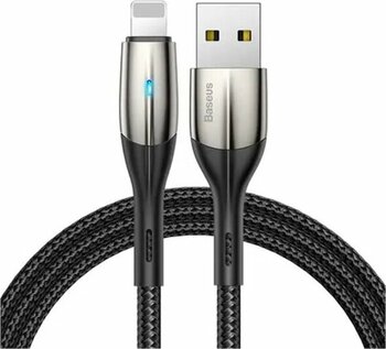 Baseus Horizontal Calsp-b01 1 M Usb To Lightning Hızlı Şarj Kablosu Işıklı Siyah