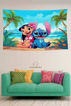 Vendini Lilo ve Stich Duvar Halısı Duvar Örtüsü Wall Tapestry