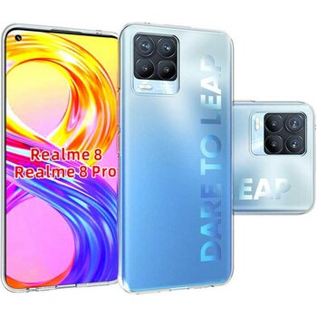 Realme 8 Kılıf Scks Süper Silikon Kapak-Renksiz - Renksiz