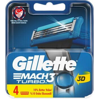 Gillette Mach3 Turbo 3D 4lü Yedek Bıçak