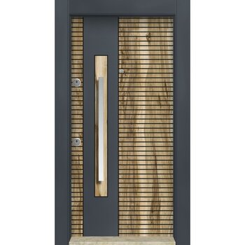 Mono Çelik Kapı MN-1102 Daire Giriş Kapısı Çelik Kapı - SAĞ AÇILIM - Antrasit