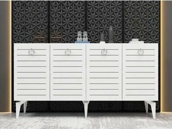 Cantek Dizayn Arrona Konsol 4 Kapaklı Beyaz-Beyaz